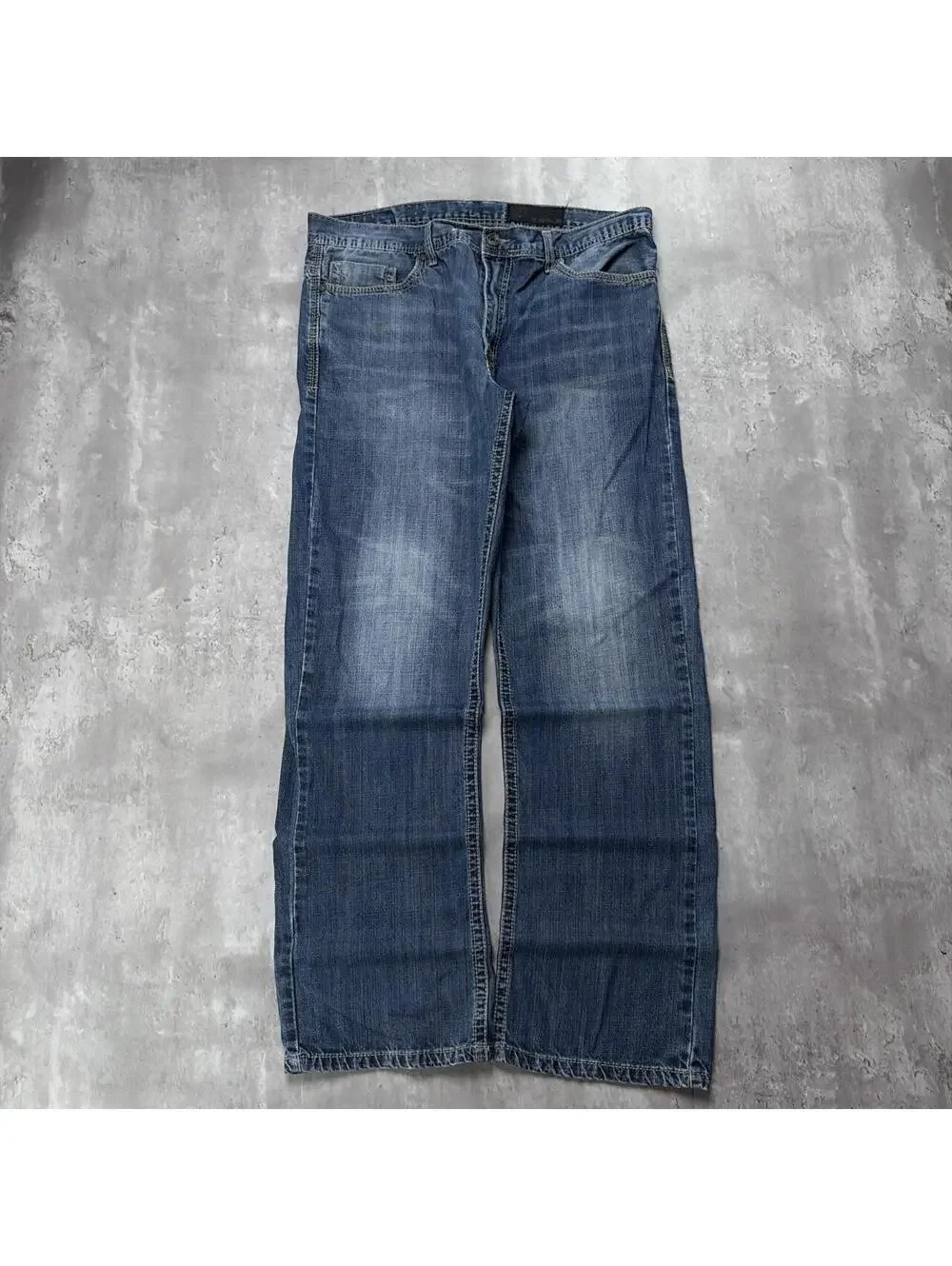 Y2K Blue Axel Grunge Gothic Baggy Skater Denim Jeans